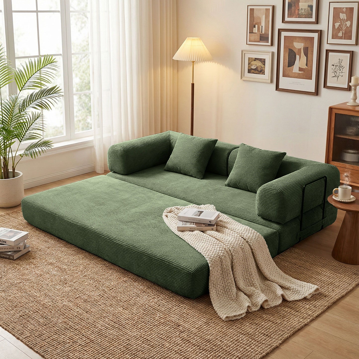 Convertible Sleeper Sofa Bed, 3 Seater Fold Out Couch With Mattress Home Essentials