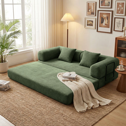 Convertible Sleeper Sofa Bed, 3 Seater Fold Out Couch With Mattress Home Essentials