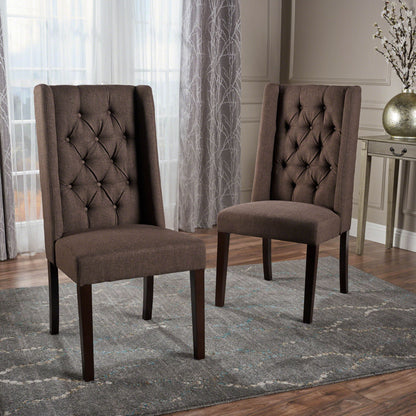 Sophisticated Tufted Dining Chair With High Back Design Noble House
