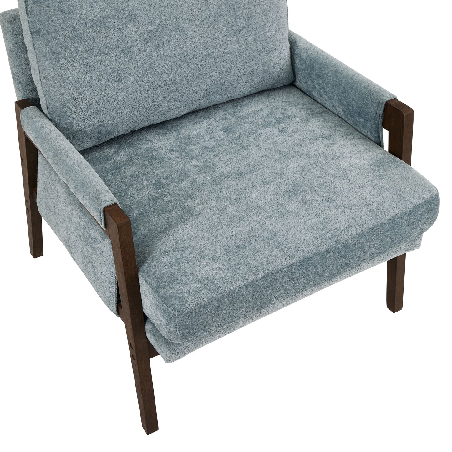Kelly - Mid-Century Modern Velvet Accent Armchair - Blue Home Essentials
