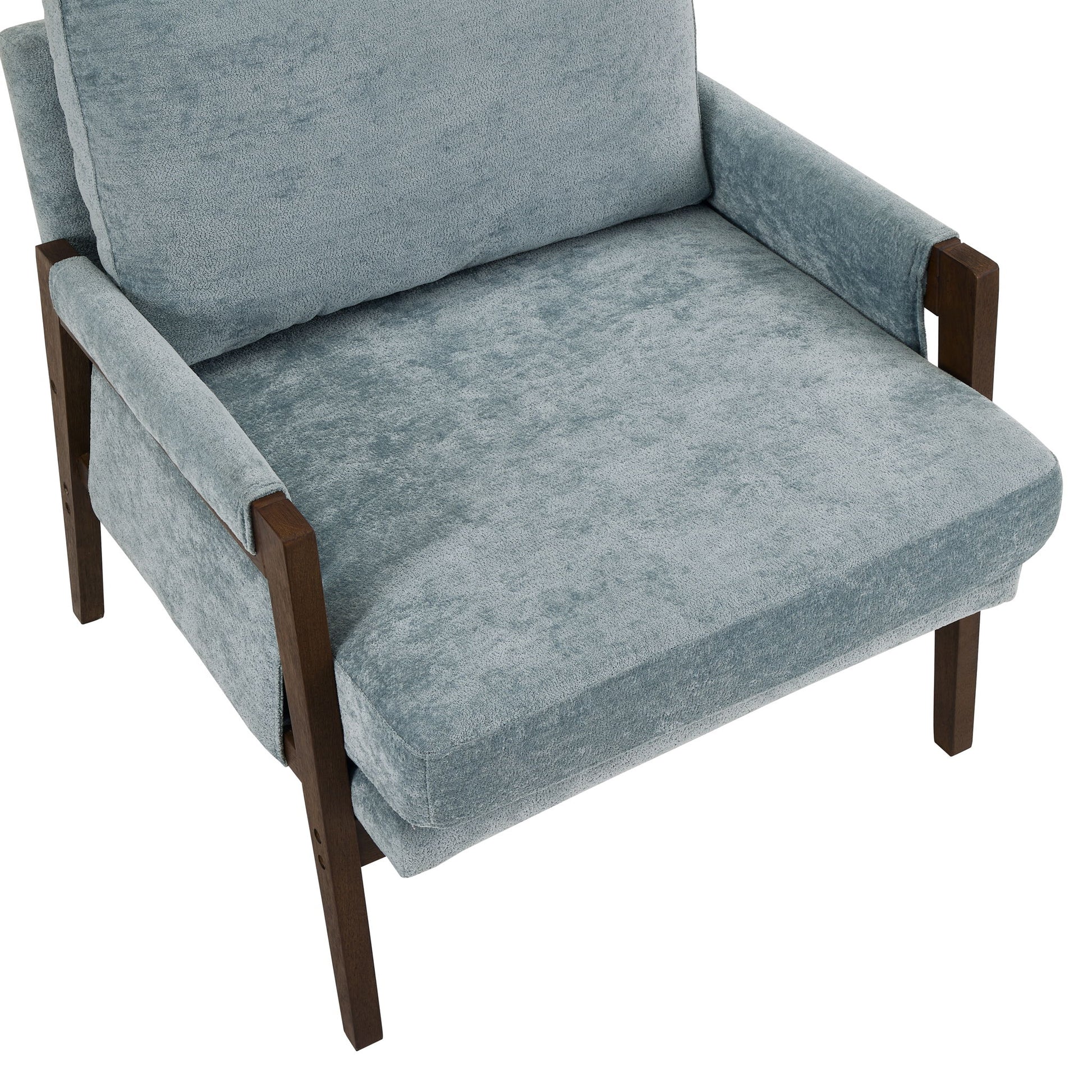 Kelly - Mid-Century Modern Velvet Accent Armchair - Blue Home Essentials