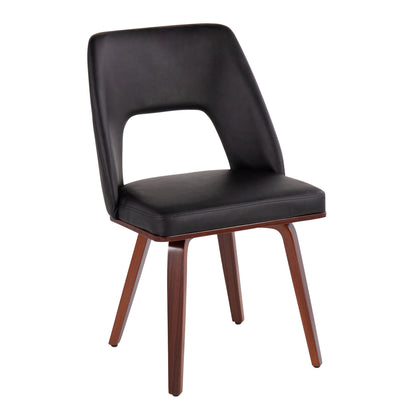Triad - Mid-Century Modern Upholstered Chair (Set of 2) - Walnut / Black Lumi Source