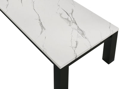 Ivy - 3 Piece Faux Marble White Cocktail Set - White / Black Crown Mark