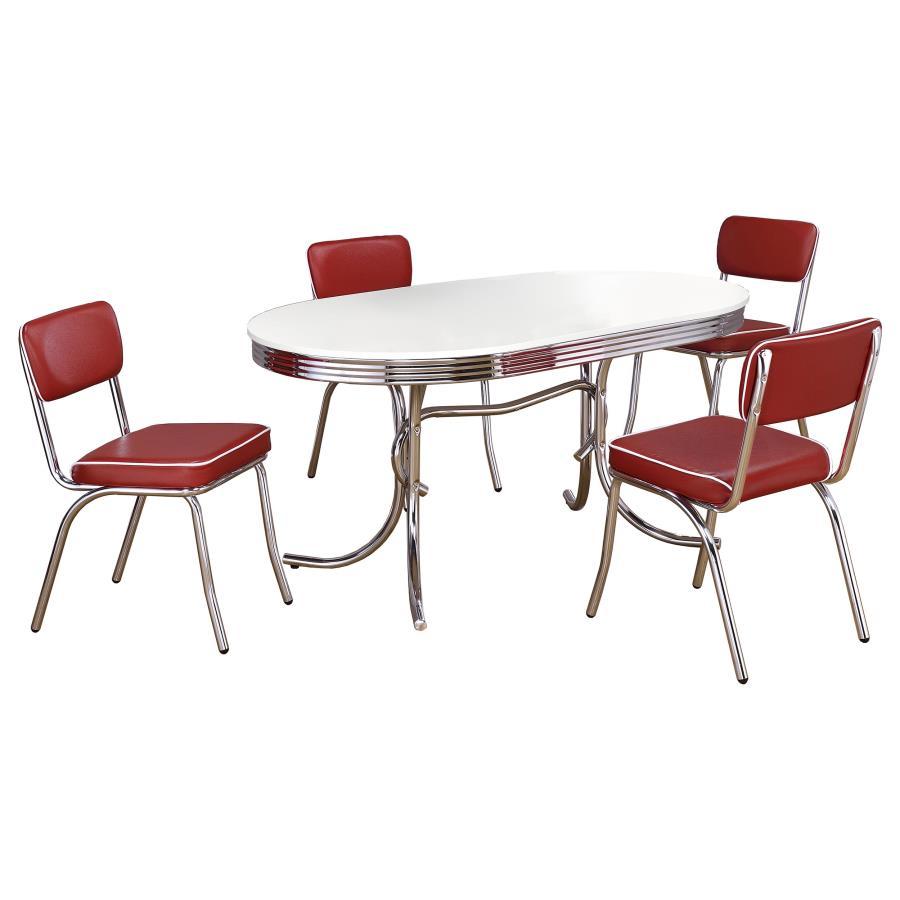 Retro - Oval Dining Table Set CoasterEveryday