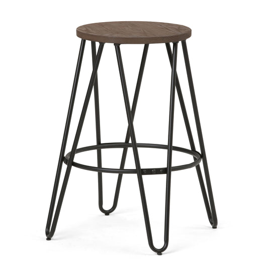 Simeon - Multifunctional Metal Stool With Wood Seat Simpli-Home