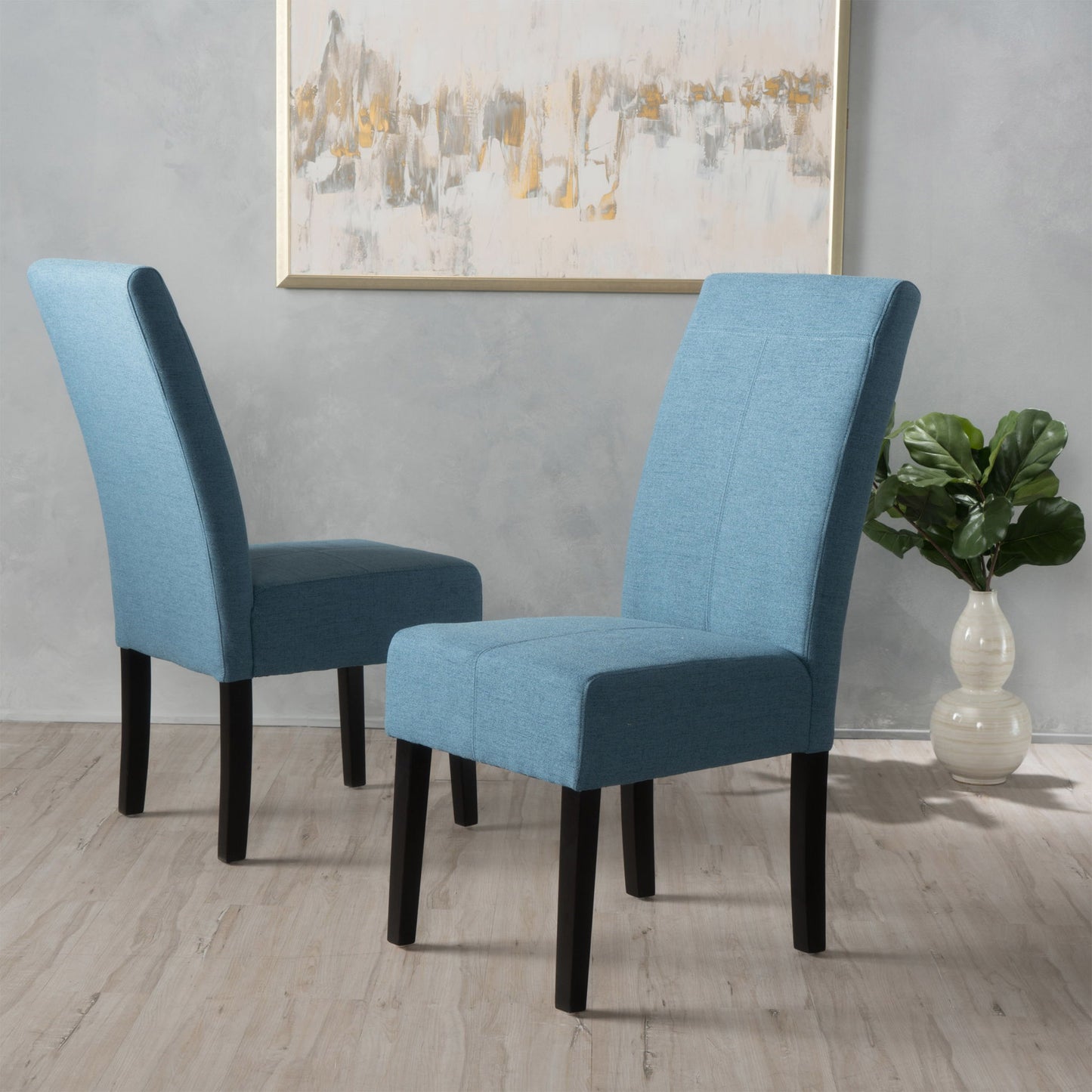 Pertica - Dining Upholstered Armless Chairs (Set of 2) Noble House