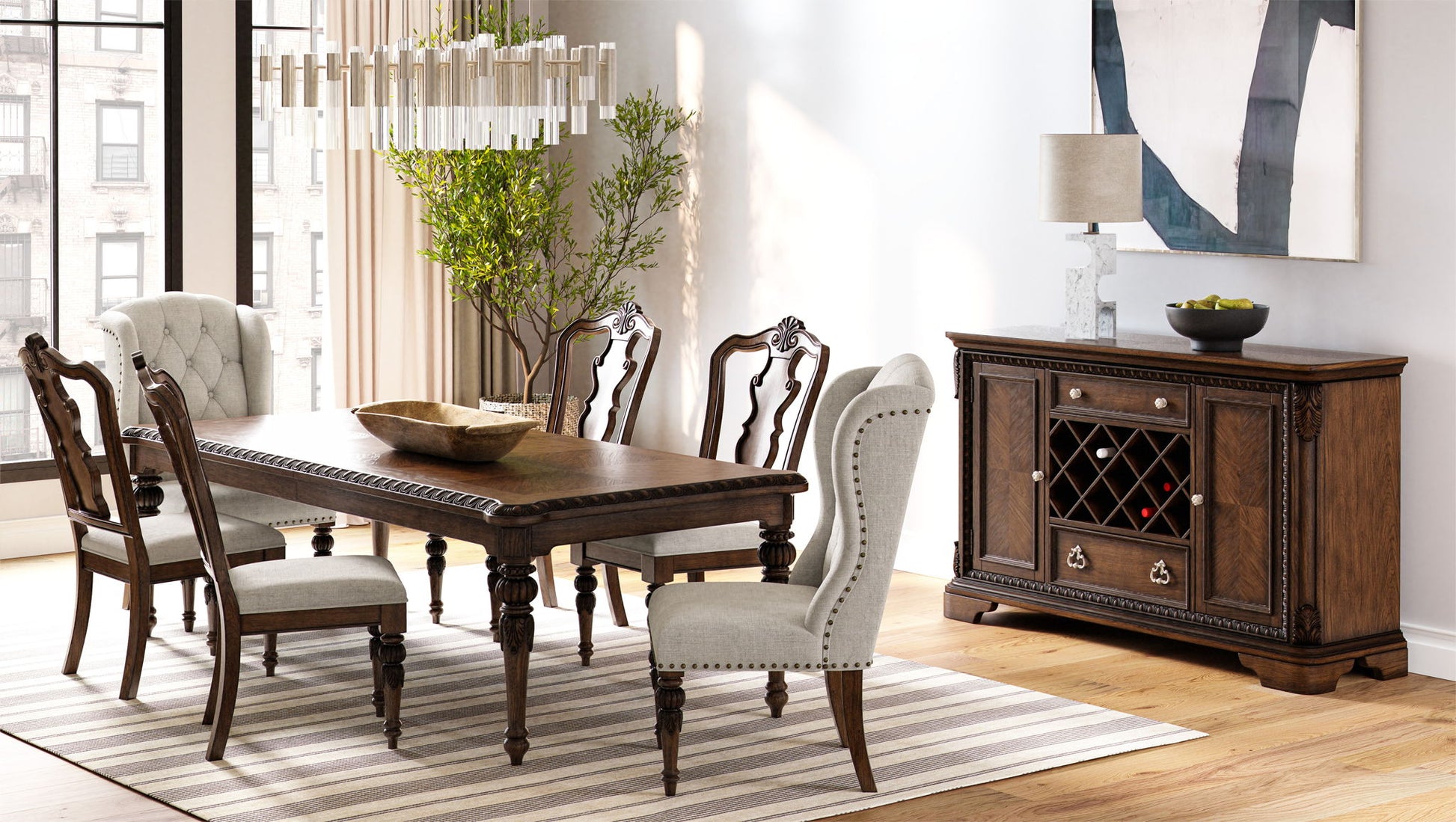 Traditional Server - Mahogany Bernards Furniture