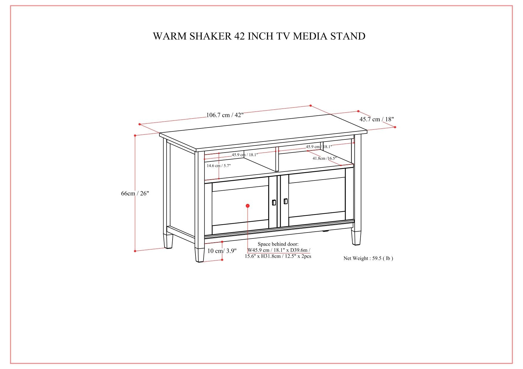 Warm Shaker - TV Media Stand Handcrafted - Brown Simpli-Home