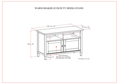 Warm Shaker - TV Media Stand Handcrafted - Brown Simpli-Home