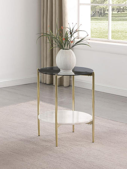 Jonelle - Round Glass Top Table CoasterEveryday