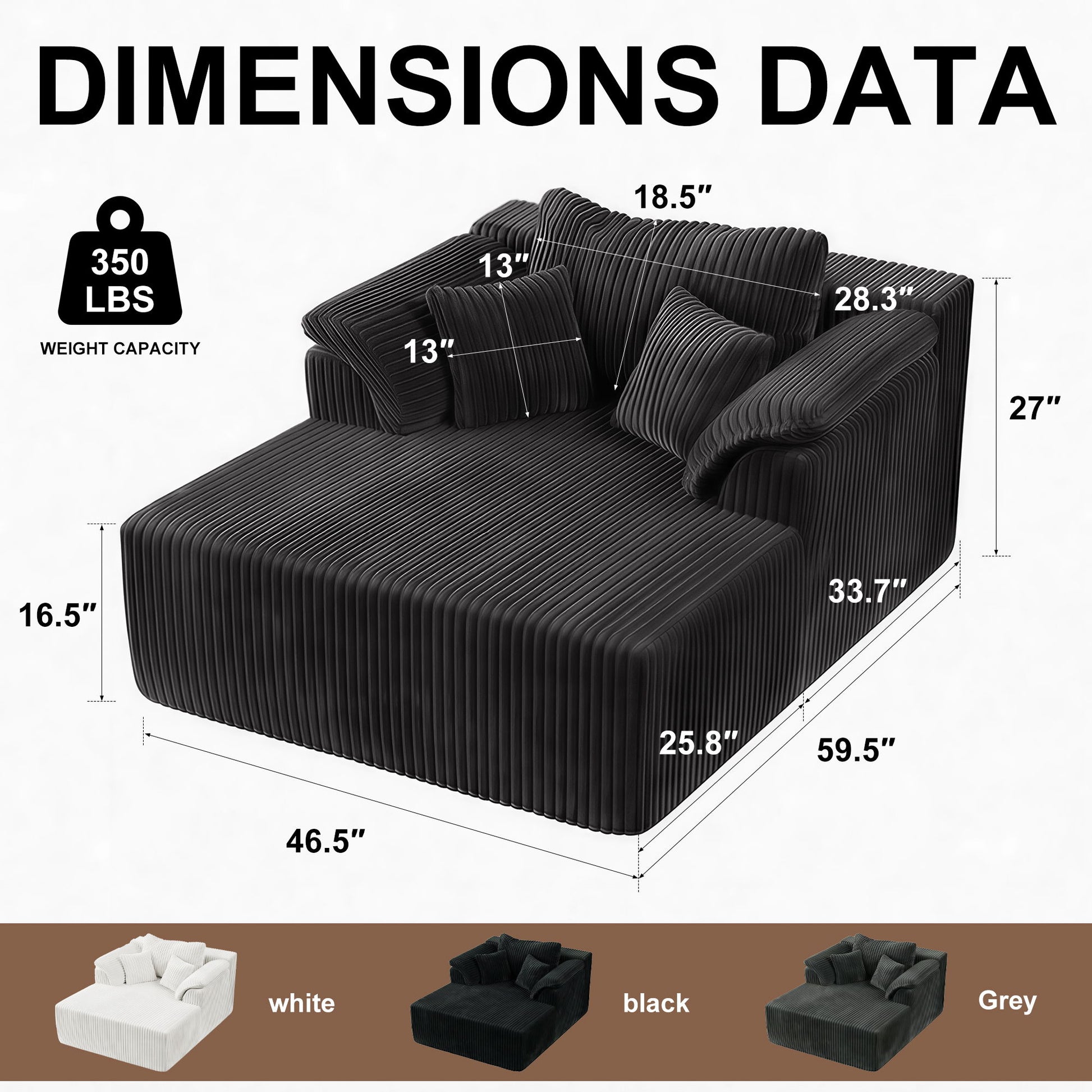 Chaise Lounge Chair, Deep Seat Sleeper Couch For Living Room Home Essentials