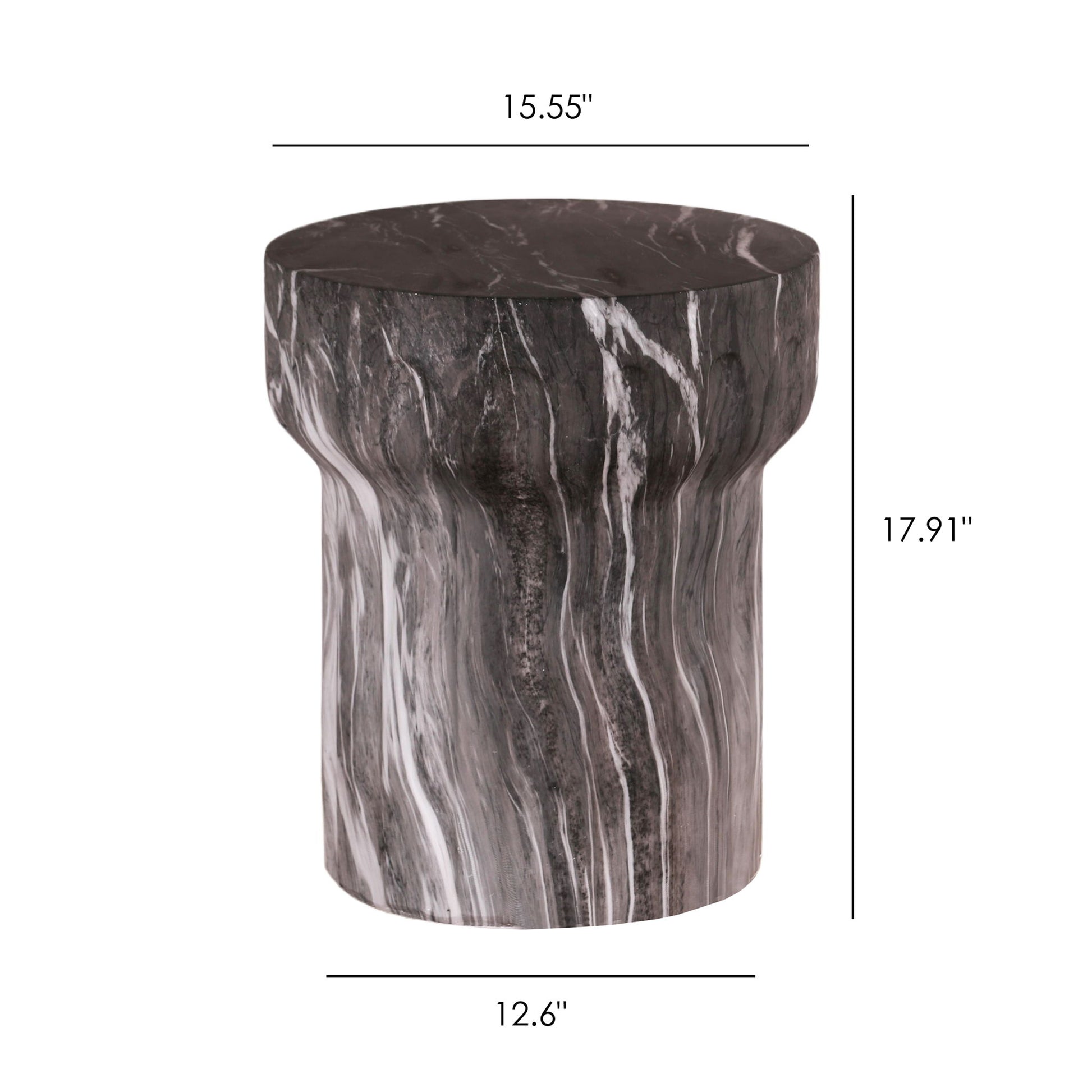 Round Geometric Outdoor End Table - Marble Home Essentials