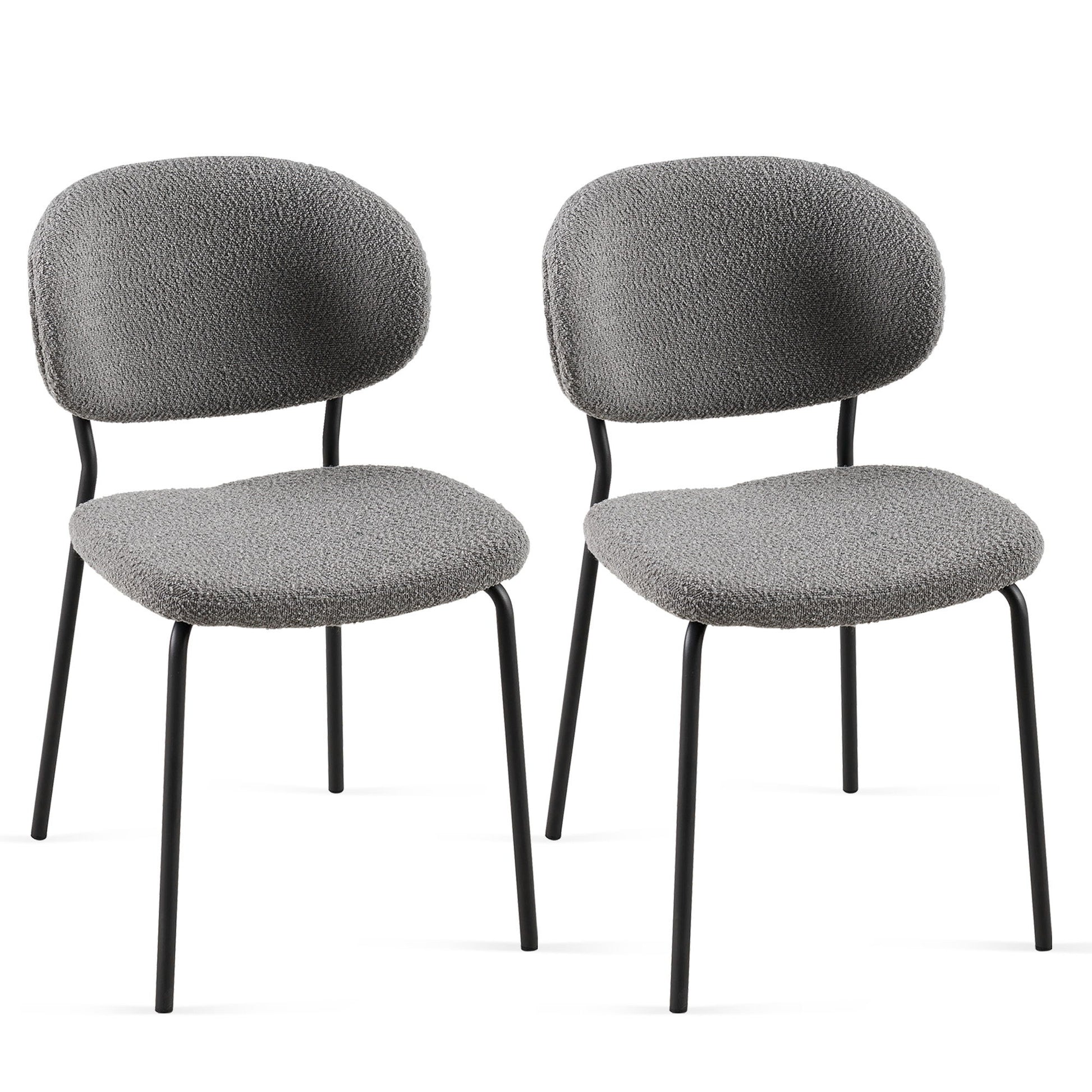 Boucle Dining Chairs, Dining Chairs With Metal Legs For Dining Room, Kitchen, Living Room Home Essentials