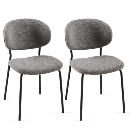 Boucle Dining Chairs, Dining Chairs With Metal Legs For Dining Room, Kitchen, Living Room Home Essentials