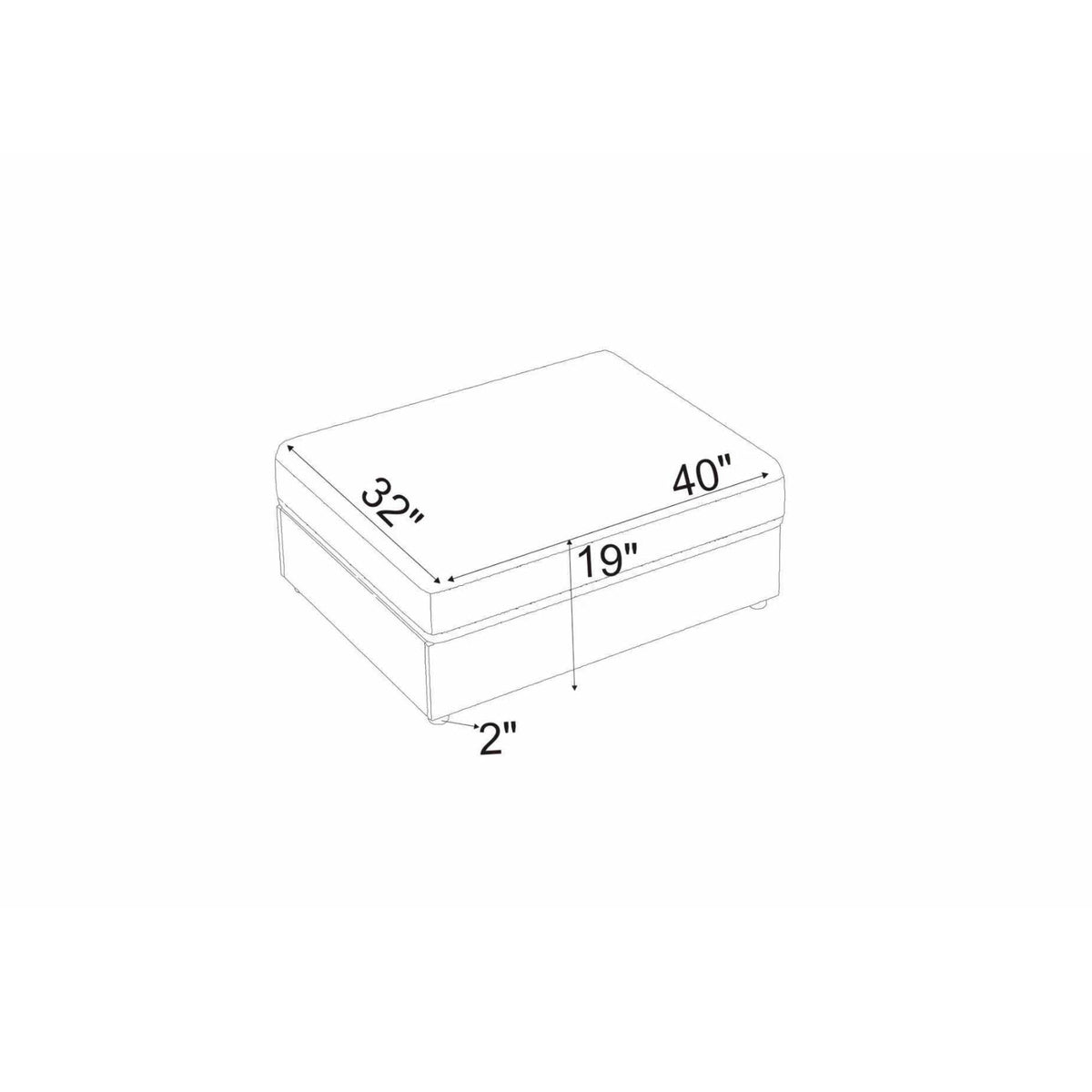 Upholstered Rectangle Ottoman Home Essentials