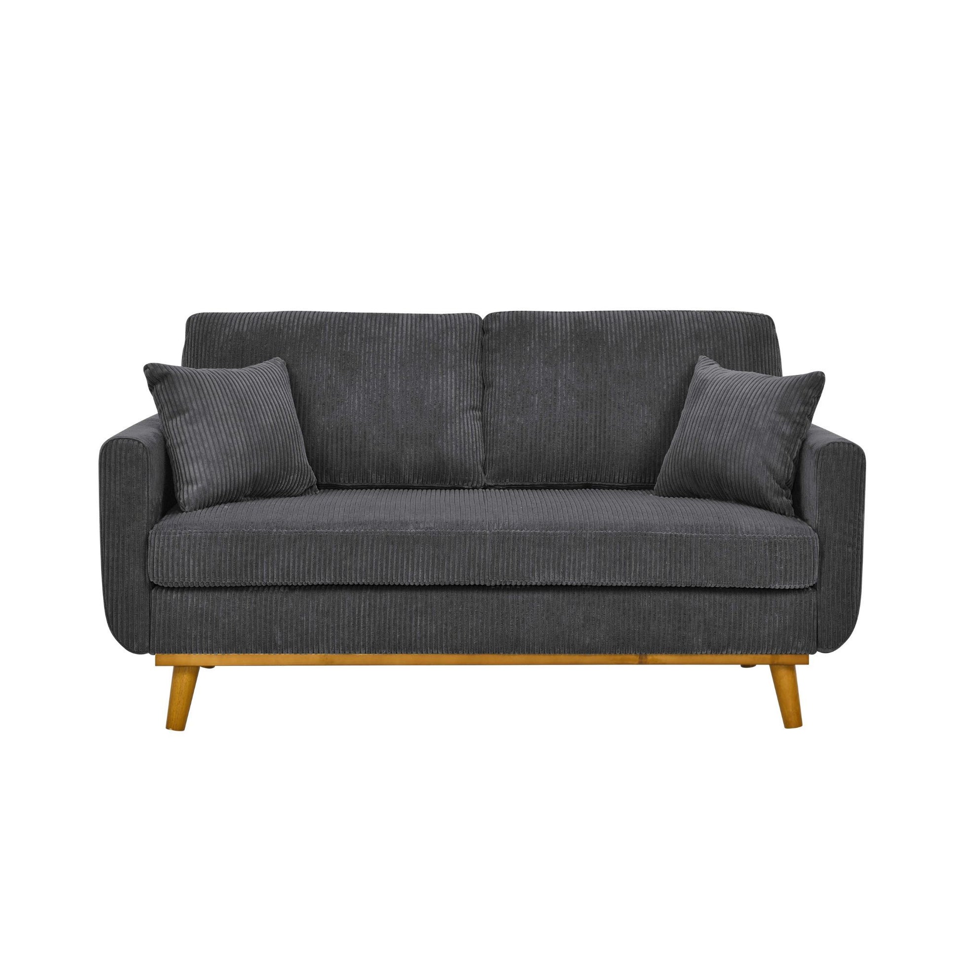 Upholstered Loveseat With Arms And Pillows Home Essentials