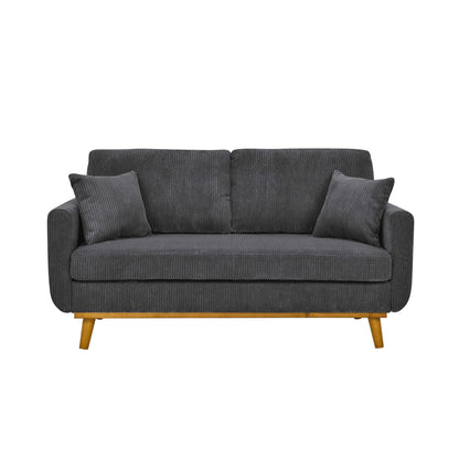 Upholstered Loveseat With Arms And Pillows Home Essentials