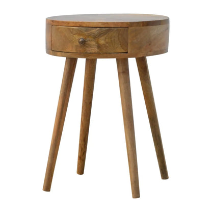 Nordic Chestnut Circular Nightstand Artisan Furniture