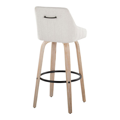 Hannah - Transitional Fixed Height Barstool With Swivel With Round Footrest (Set of 2) Lumi Source