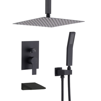 Wall Mount Shower System With High Pressure 10" Shower Head And Handheld Daily Nest