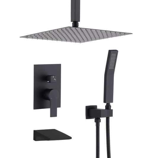 Wall Mount Shower System With High Pressure 10" Shower Head And Handheld Daily Nest