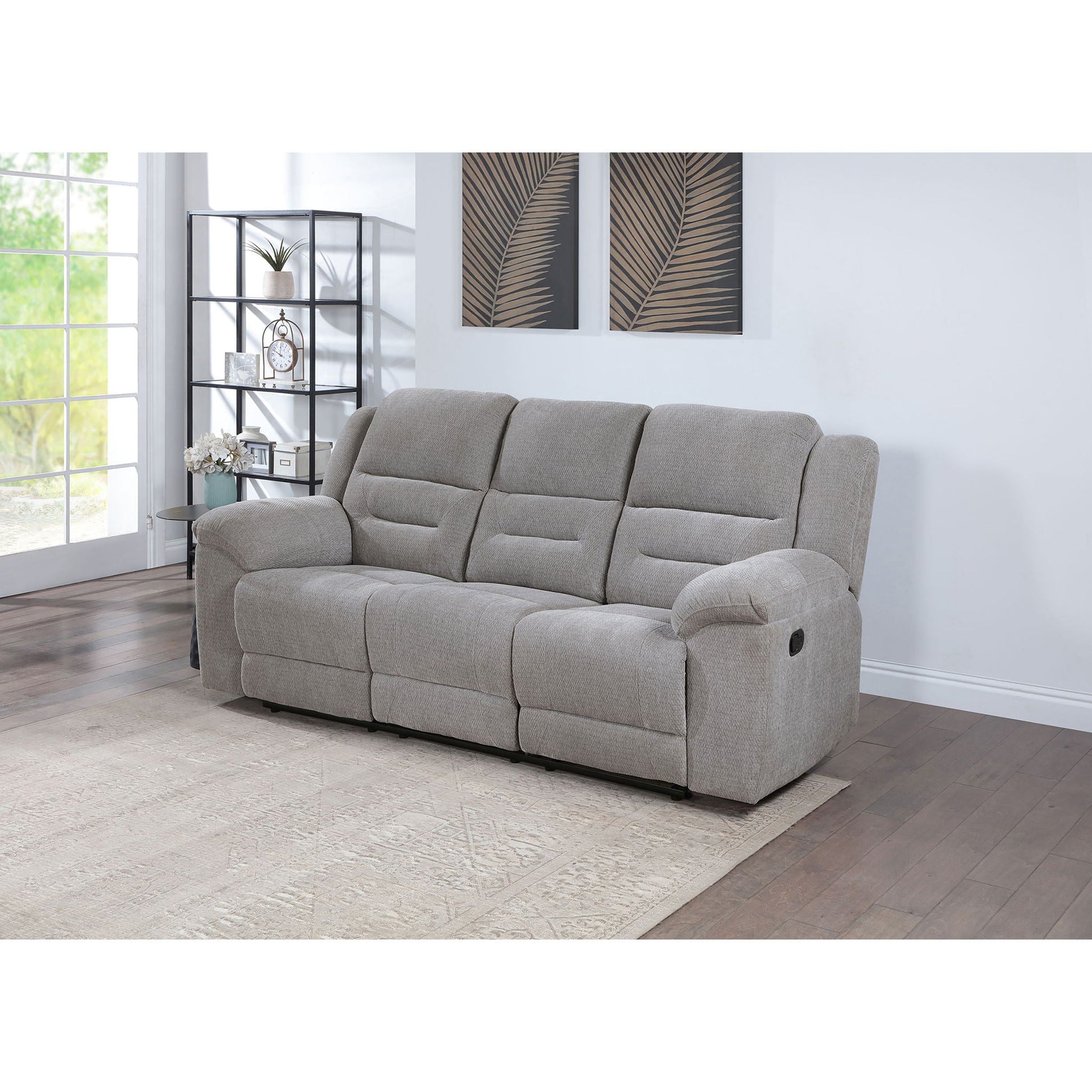 Sebring - Reclining Sofa With Manual Recline - Gray Furniture Max