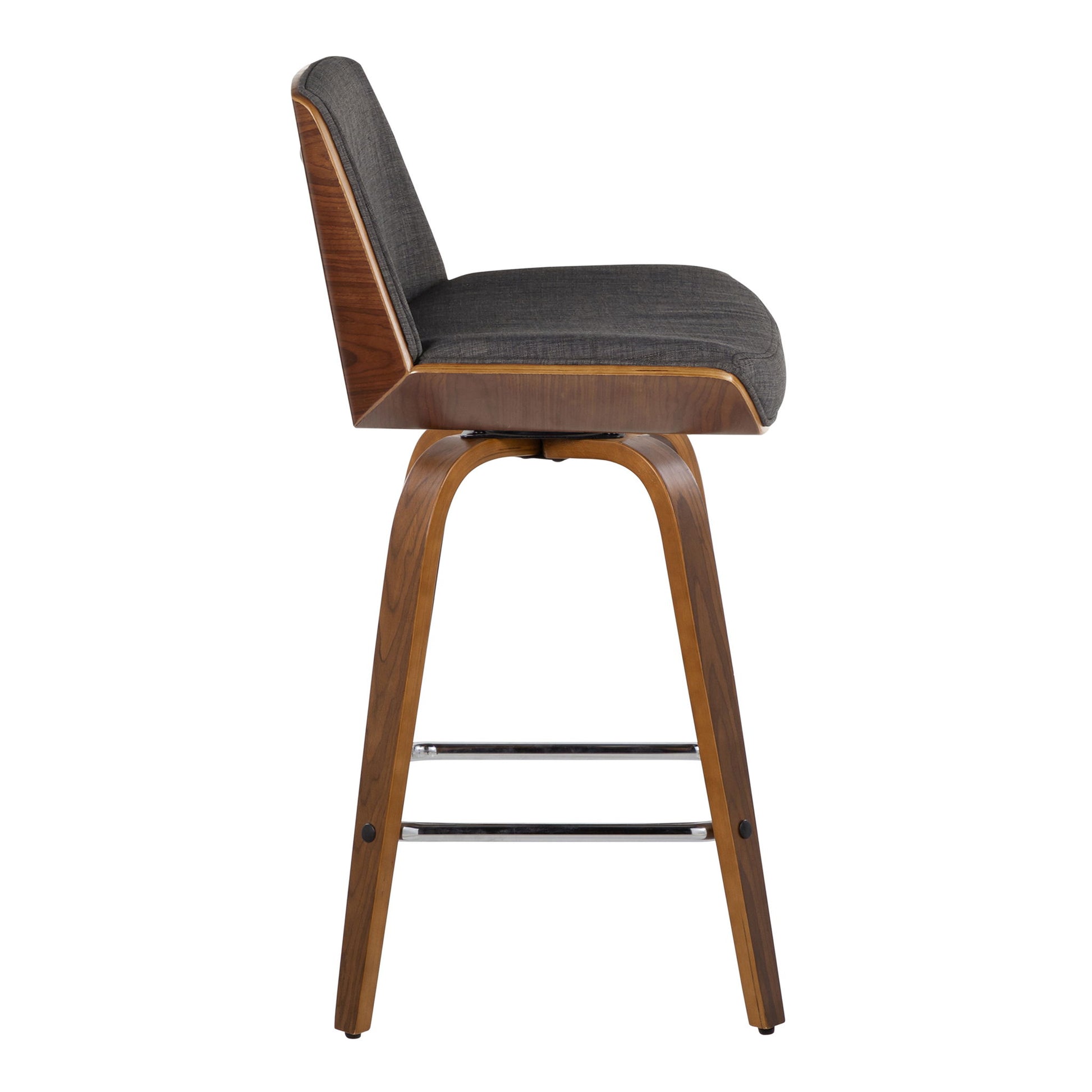 Corazza - Mid Century Modern Fixed Height Counter Stool With Swivel And Square Footrest (Set of 2) Lumi Source