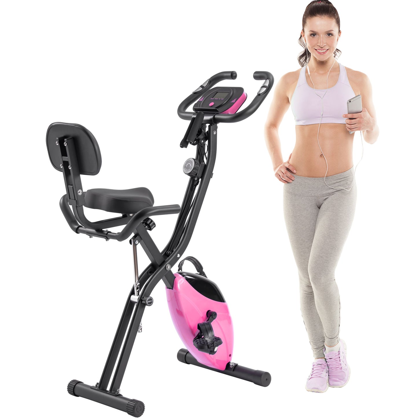 Exercise Bike Folding Stationary Bikes For Home With 16 Level Magnetic Resistance Daily Nest