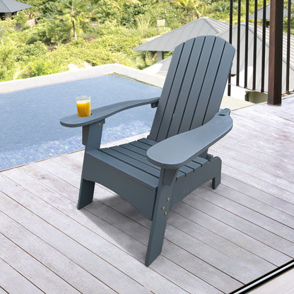 Outdoor Or Indoor Wood Adirondack Chair With An Hole To Hold Umbrella, On The Arm Home Essentials