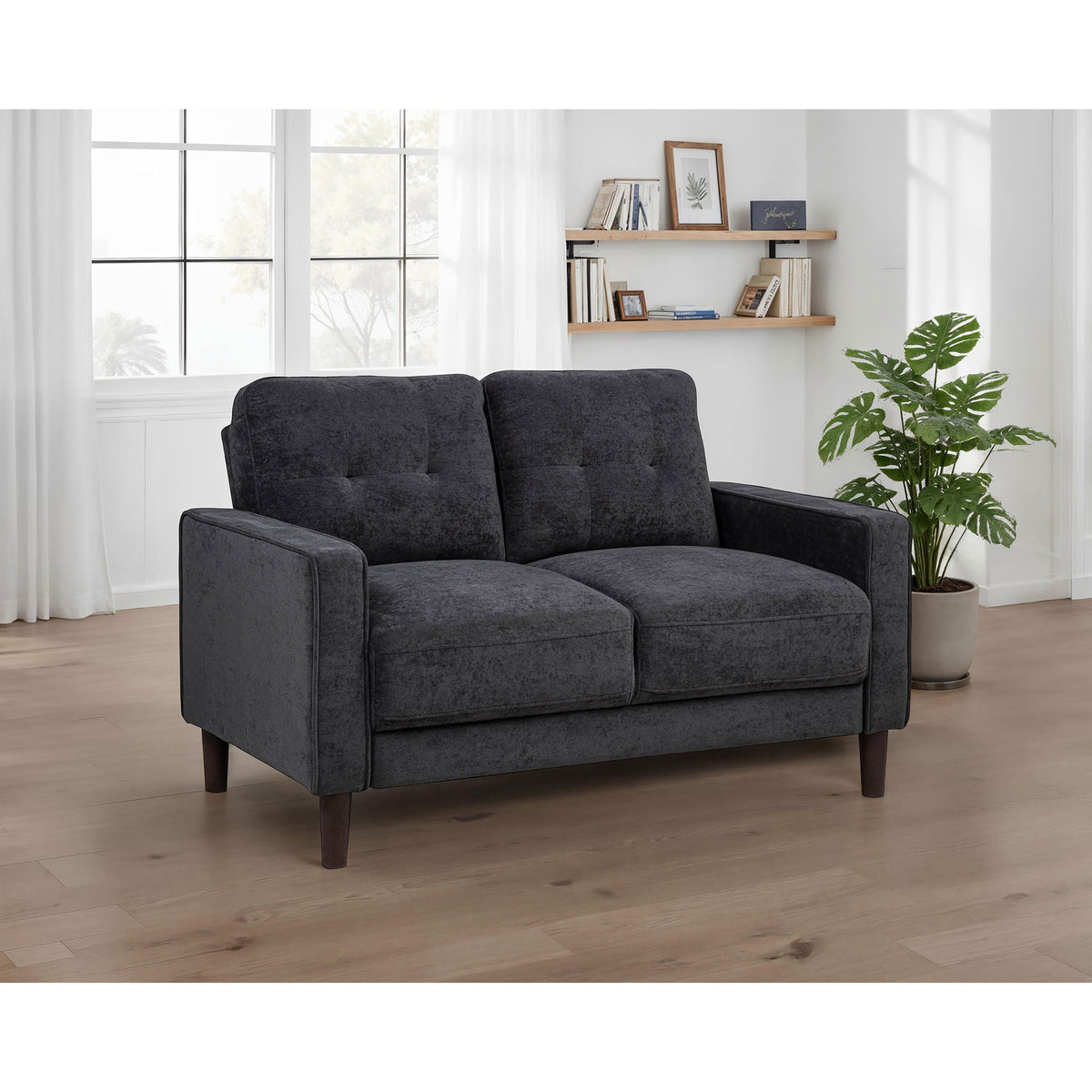 Heather - Track Arm Tufted Loveseat Furniture Max