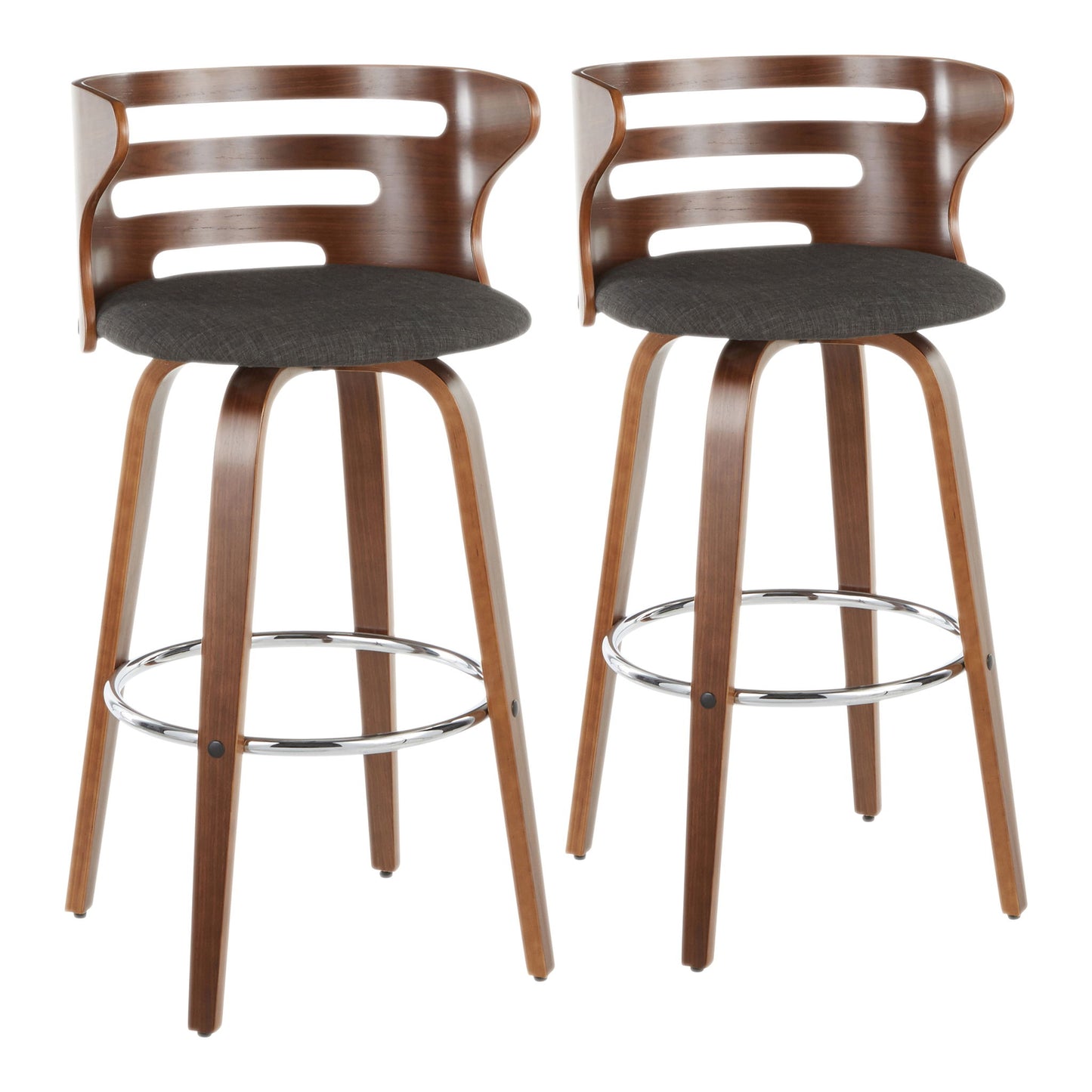 Cosini - Mid Century Modern Fixed Height Barstool With Swivel (Set of 2) Lumi Source