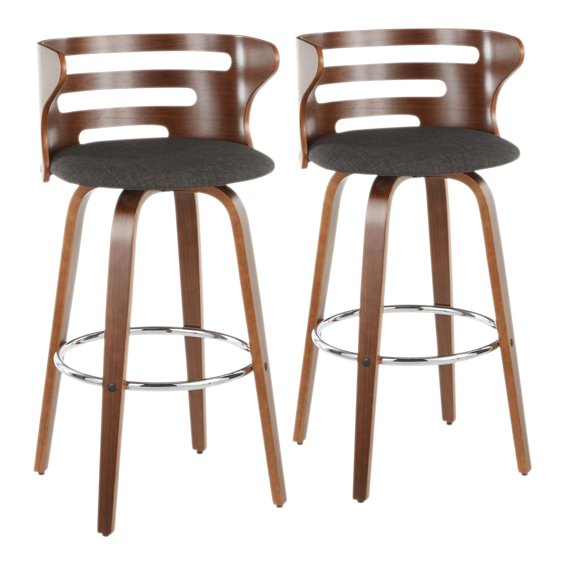 Cosini - Mid Century Modern Fixed Height Barstool With Swivel (Set of 2) Lumi Source