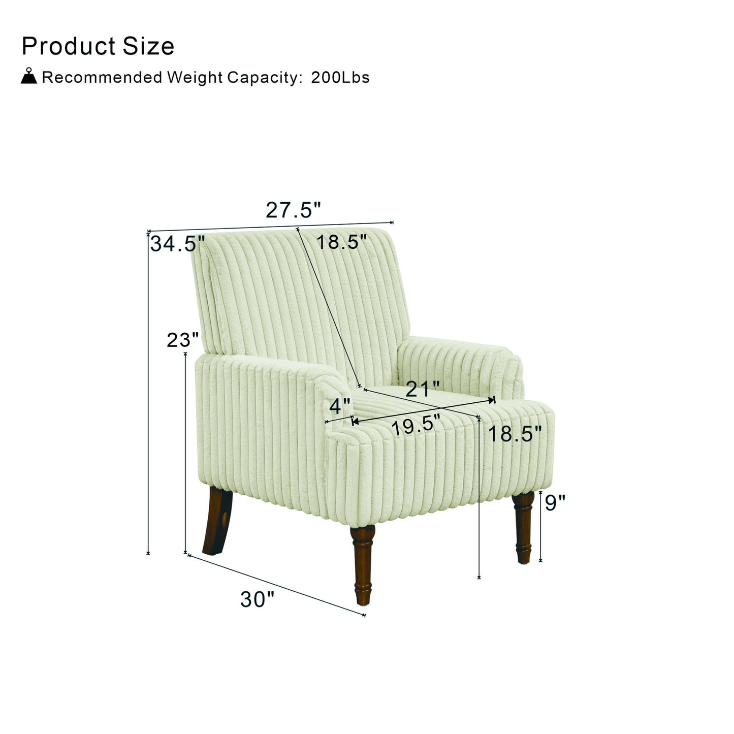 Accent Comfortable Upholstered Armchair For Living Room Home Essentials