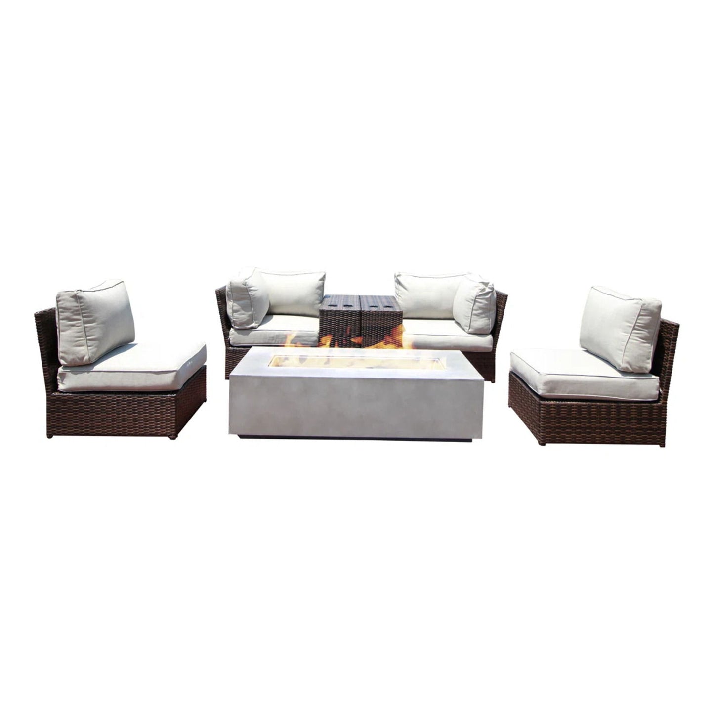 Outdoor Elegance Conversation Set With Fire Pit LSI Patio Furniture