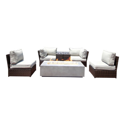 Outdoor Elegance Conversation Set With Fire Pit LSI Patio Furniture