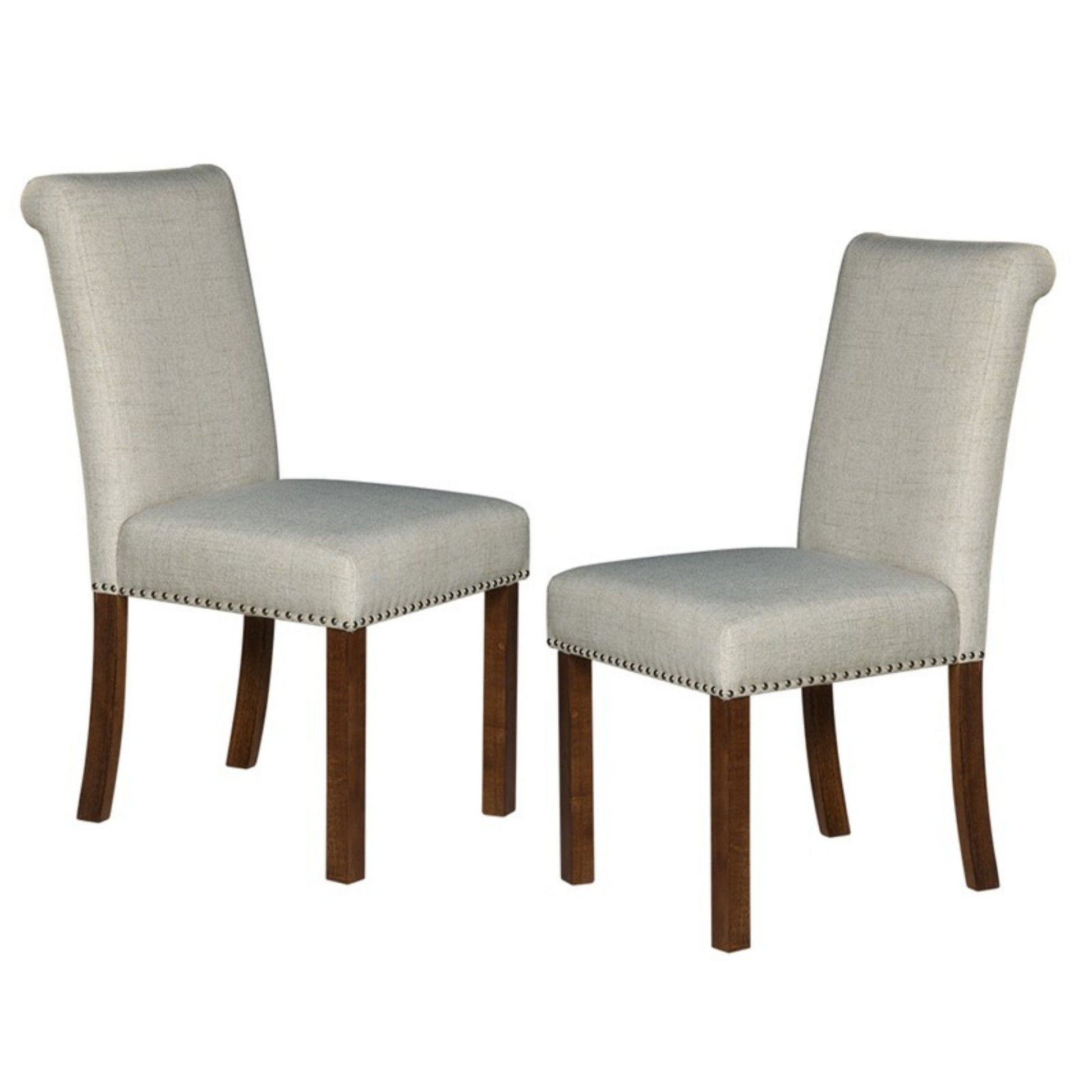 Dining Chair With Nailhead Trim (Set of 2) - Beige JLA
