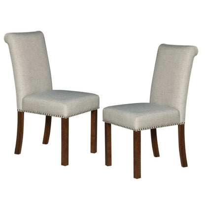 Dining Chair With Nailhead Trim (Set of 2) - Beige JLA