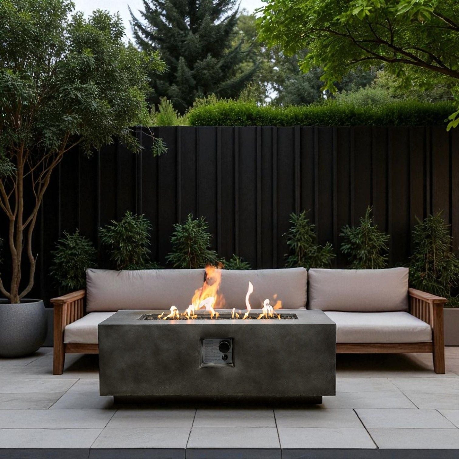 Lightweight Design Propane / Natural Gas Fire Pit Table LSI Patio Furniture