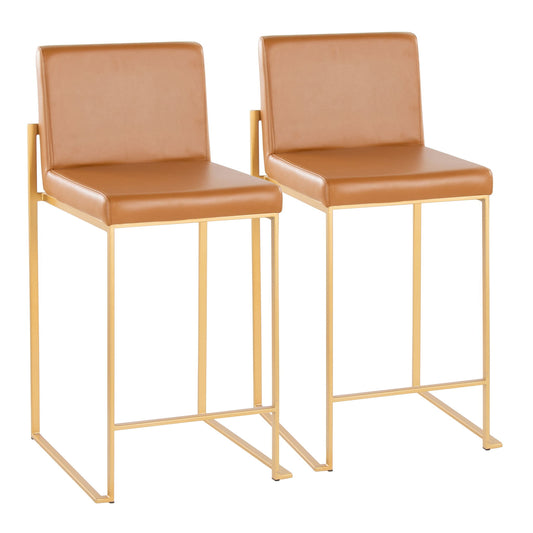 Fuji - Contemporary High Back Barstool (Set of 2) Lumi Source