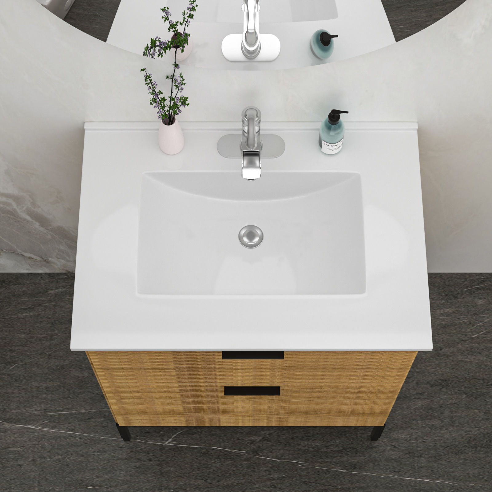 Premium Rectangular Vanity Top With Single Faucet Hole And Overflow Daily Nest