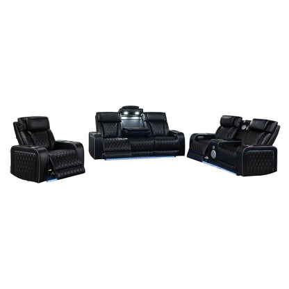 Electra - Power Reclining Set With Power Headrests, Massage And LED Lighting Matrix Furniture Group