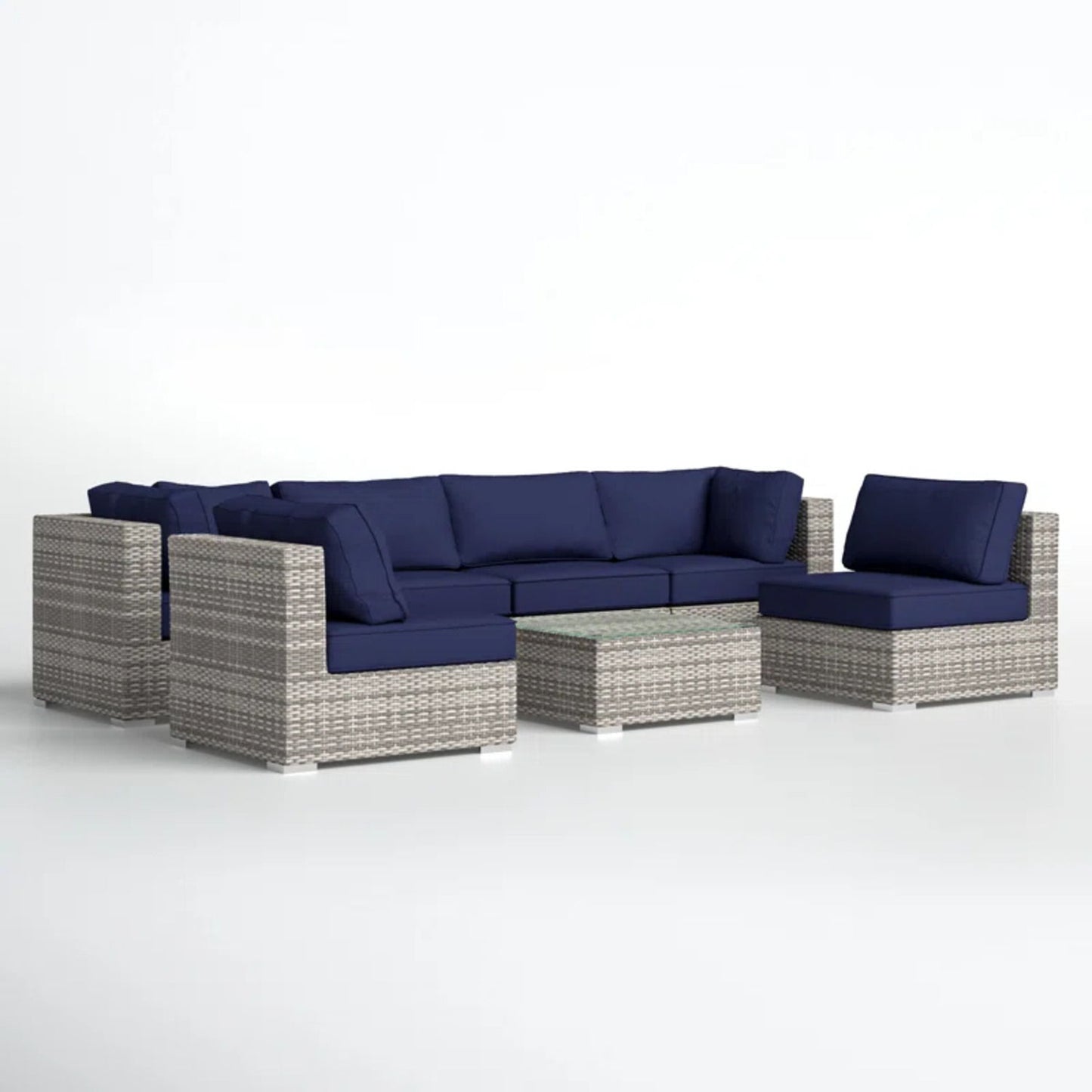 Seating Set With Cushions Handcrafted Wicker Design LSI Patio Furniture