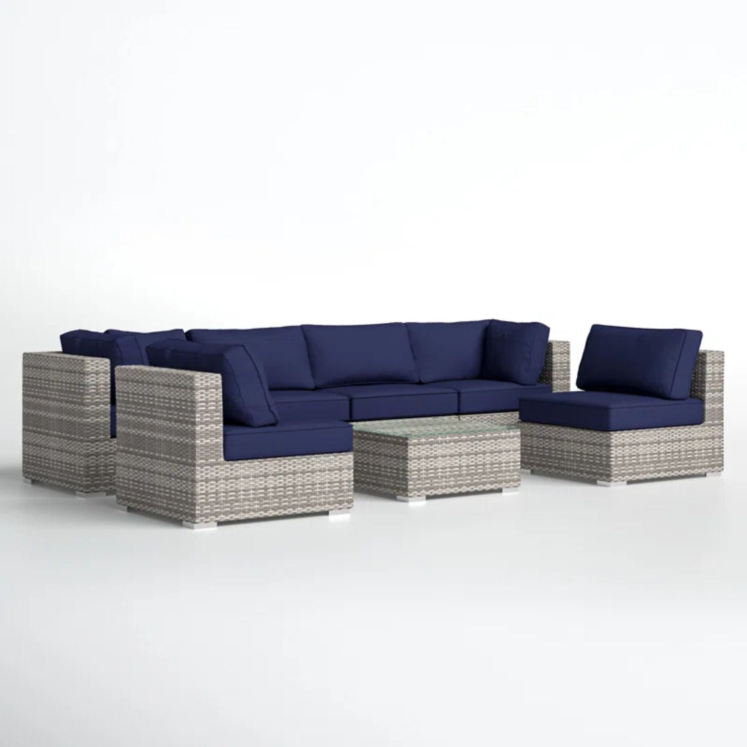 Seating Set With Cushions Handcrafted Wicker Design LSI Patio Furniture