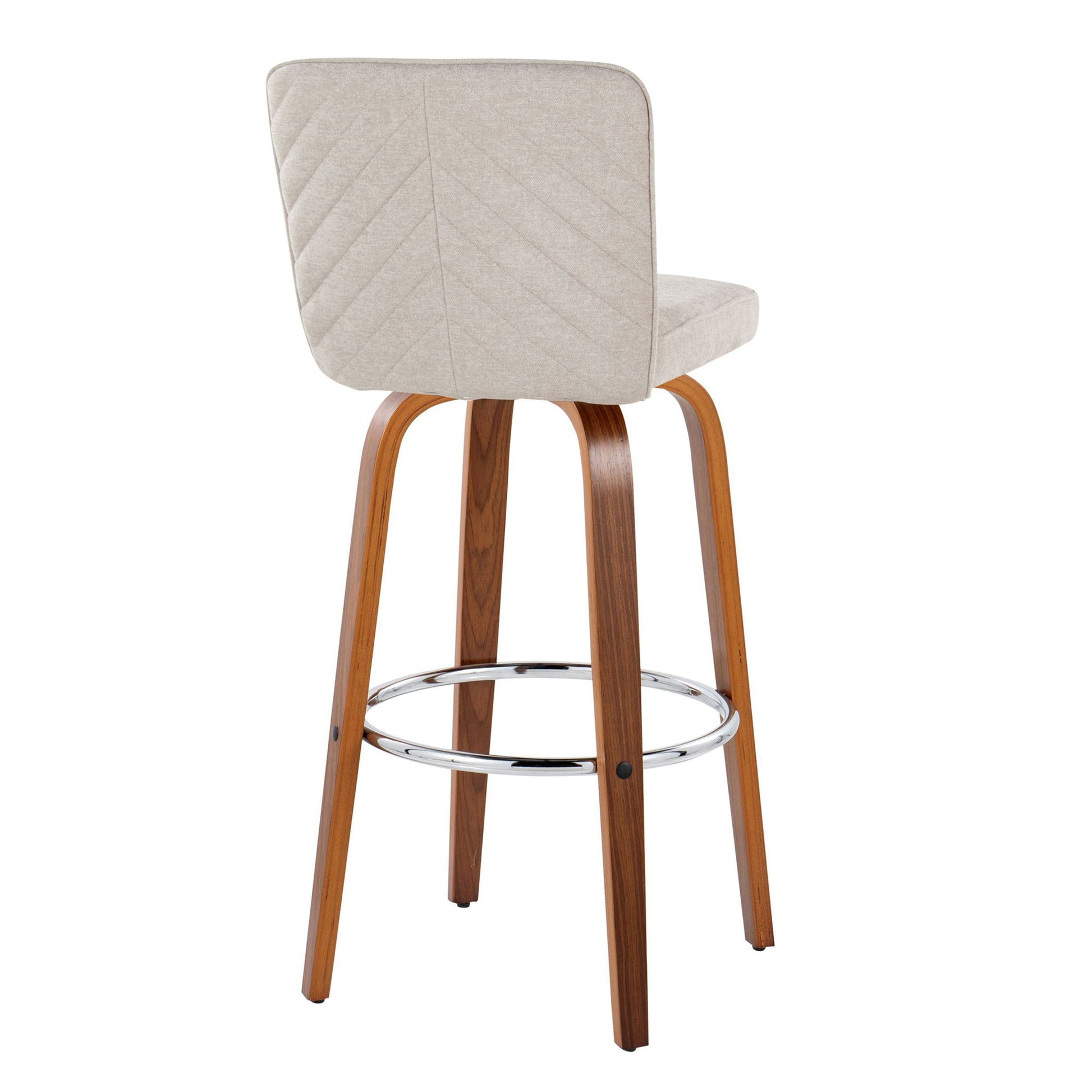 Henry - Contemporary Fixed Height Barstool With Swivel With Round Footrest (Set of 2) Lumi Source