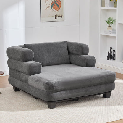 Oversized Chaise Lounge Sofa Bed With Deep Seat And Layered Armrests Noble House