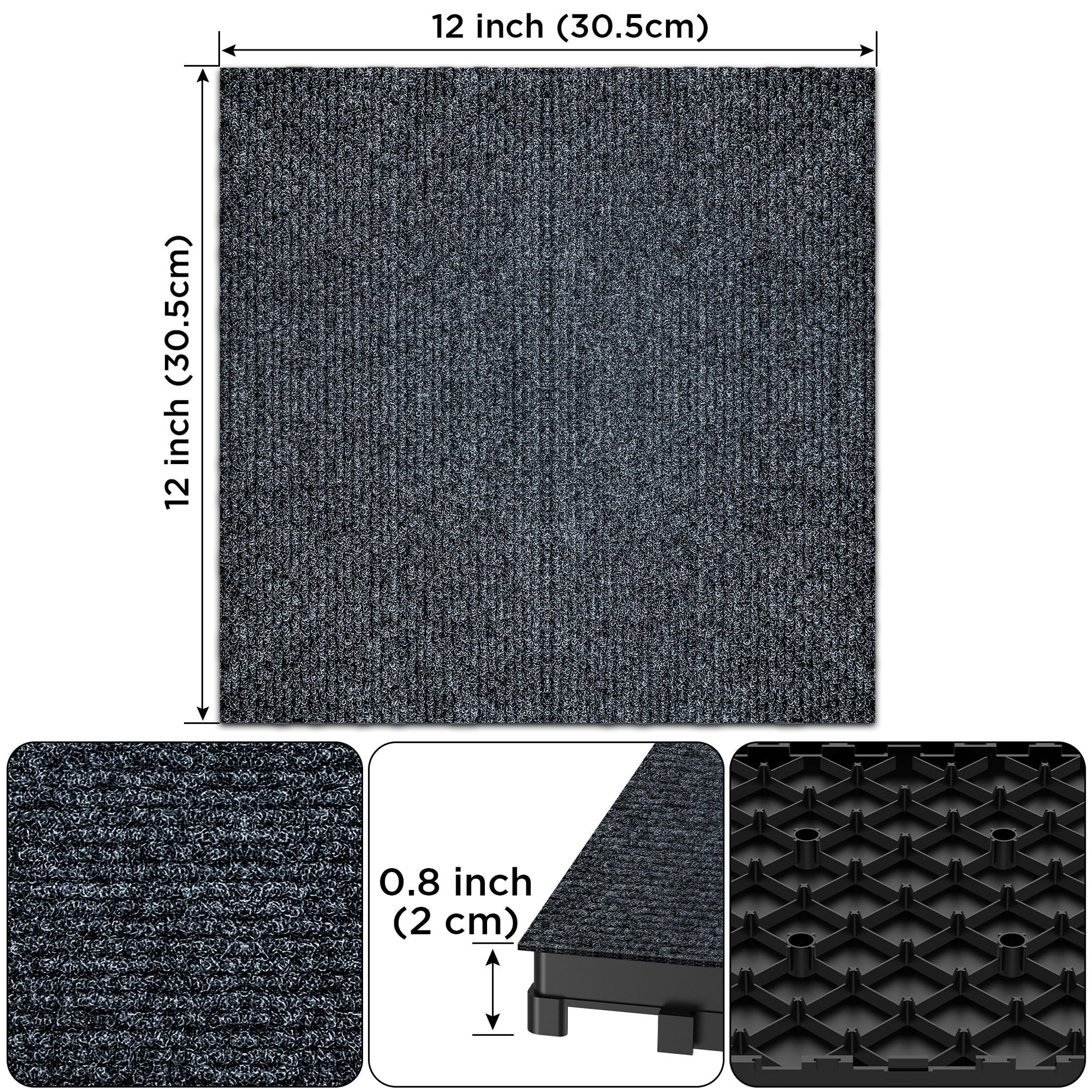 Diy Module Interlocking Decking Carpet Tiles For Patio, Porch, Poolside, Balcony, Backyard Polypropylene - Gray Daily Nest