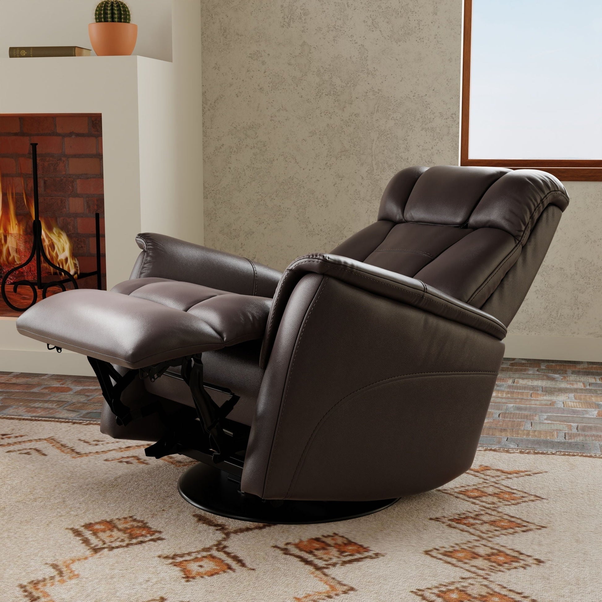 Bentley - Swivel Glider Recliner With Manual Adjustable Headrest & Footrest Home Essentials