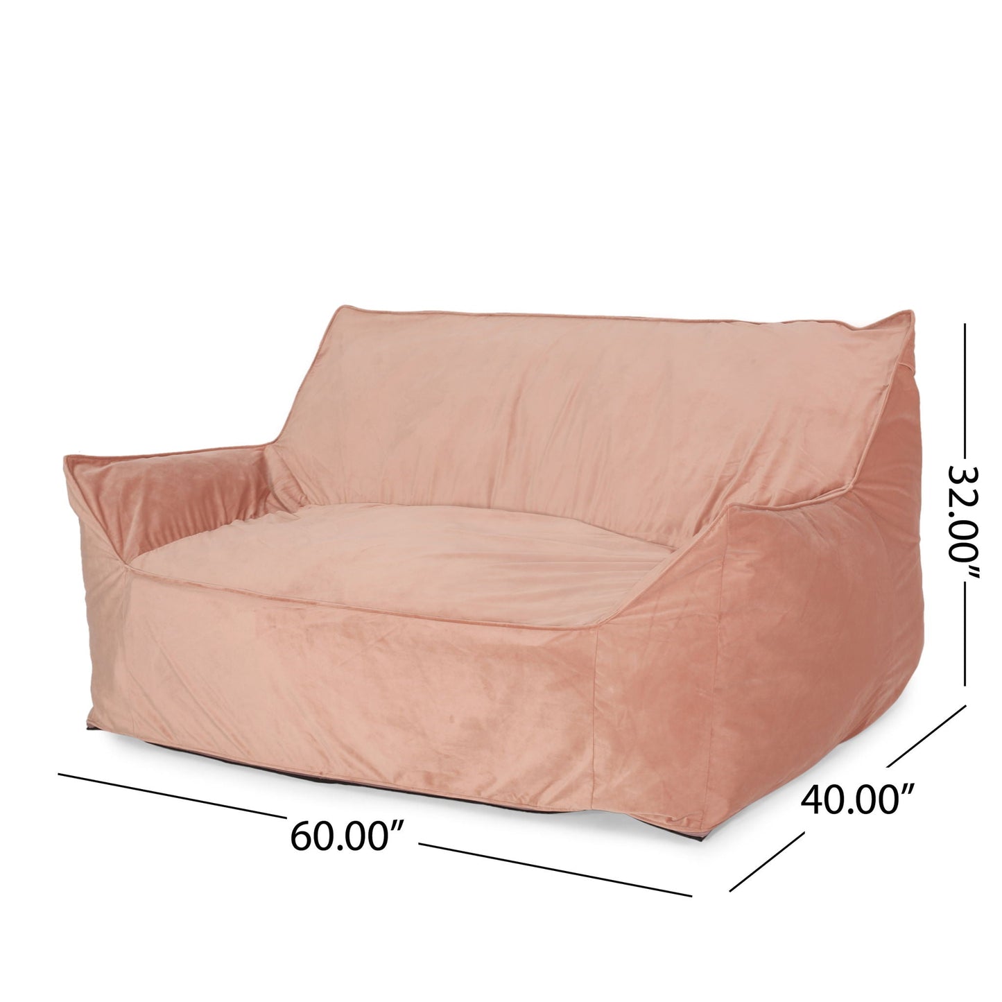 Fila - Velveteen Oversized Seater Bean Bag Chair With Armrests Home Essentials