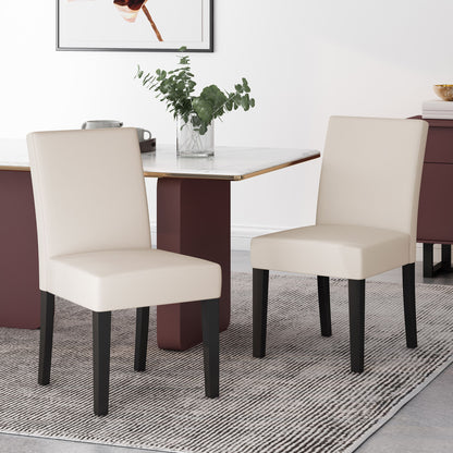 Contemporary Dining Chair With Upholstered Seating And Tapered Legs Noble House