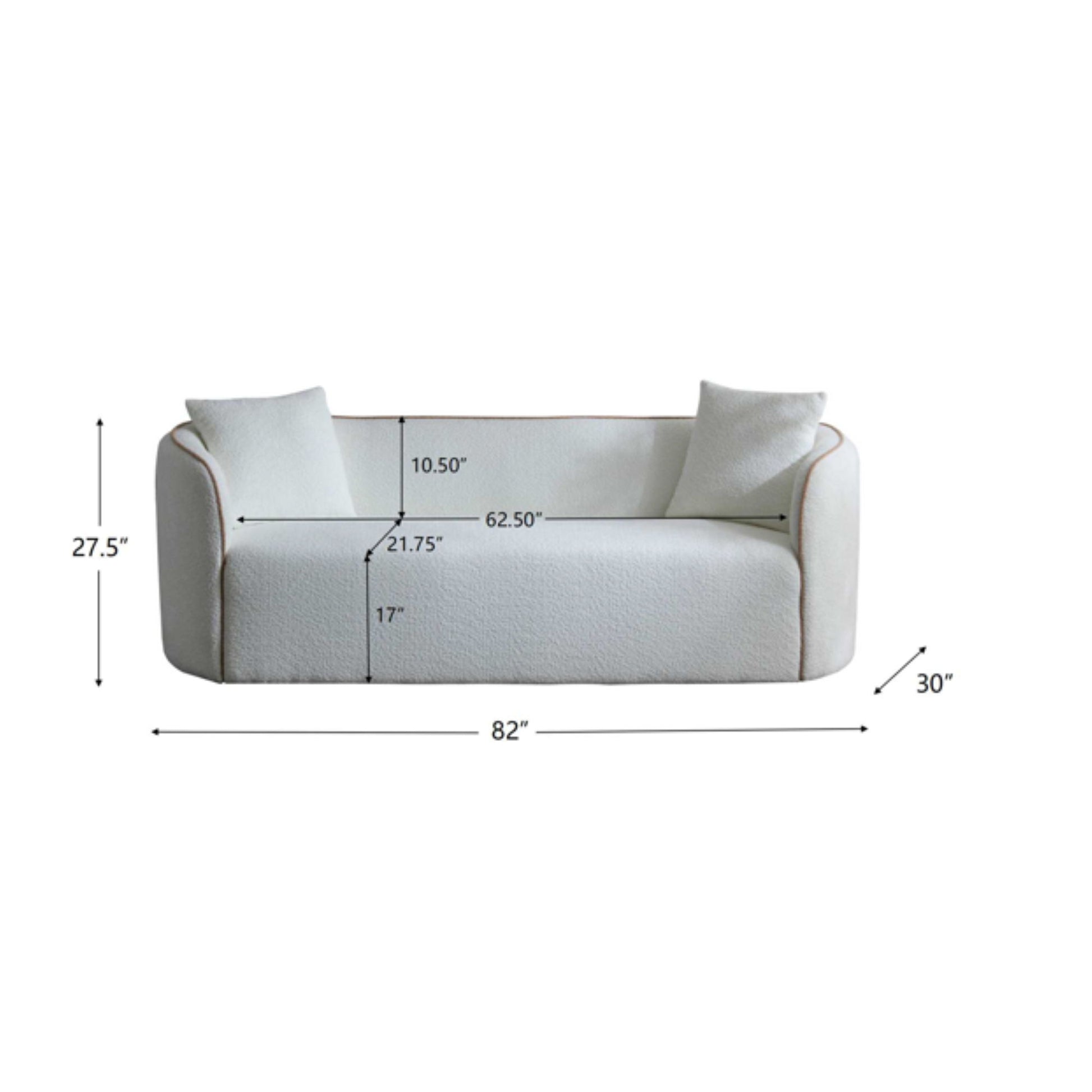 Coral - Curved Sofa, 3 Seater Noble House